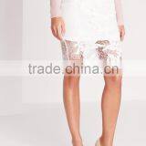 New Style White Lace Floral Midi Skirt Wholesale OEM Service thumbnail-4