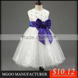 MGOO Six Colors Infant Girl Flowers Dress Six Colors Beaded Bow Back Ball Gown Christams Pageant Dress MGT037