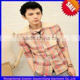 Plaids Vneck Long Sleeve Mens Flannel Shirts thumbnail-1