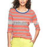 LADES STRIPED LONG SLEEVE T SHIRT