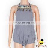 Harem Style Gray Color Halter Fringe Infant Newborn Baby Boy Vintage Romper Grows Clothes thumbnail-3