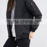 Runwaylover EY0999C Wholesale Winter Women Casual Padded Jersey Cotton Quilted Bomber Jacket thumbnail-3