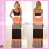 Walson Hot Sell Women Summer Dress Cotton Spaghetti Strap Slip Tube Slit Dress 2016 Summer Maxi Dress thumbnail-5