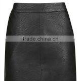 2017 OEM Cool Petite Black Leather Pencil Skirt With Side Pockets thumbnail-5