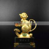 NEW Style High Quality Beautiful Gold Plated Monkey With Crystal Base For Business Gift thumbnail-6