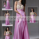 2017 Real Photo Evening Dress Modern Beaded V- Neck Lace Prom Gown Evening Dress As1 thumbnail-3
