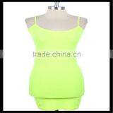 Extra Long Seamless Tunic Dress Slip Camisole Layering Tank Top Yellow Color thumbnail-1
