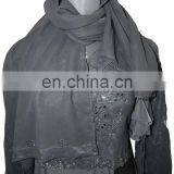 Designer Floral Printed Dubai Burkha With Black Diamond Stone Work / Casual Occasion Wear Abaya (dubai Abaya 2017) thumbnail-6