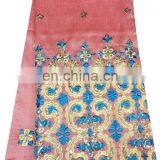 Gold Silk African George Lace With Sequins and Embroidery thumbnail-1