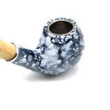 235mm Length Wooden Resin Medium Tobacco Pipe With Small Porcelain Head and Bamboo Joint Tube for Smoking thumbnail-4