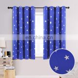 Amazon shiny star foil printing thermal Insulated Grommet ring Top Curtains for Kids Room