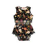 Halloween patchwork design baby romper baby girl romper for likeable newborn super quality pom pom body suit