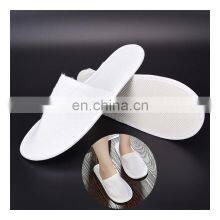 1/5 Pairs White Towelling Open Closed Toe Hotel Disposable Slippers Hotel Slippers Disposable Spa Shoes thumbnail-2