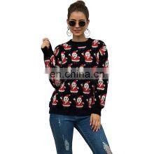 Custom Oversized Women Knit Pullover Ugly Christmas Sweater With Santa Claus Pattern