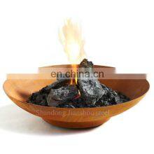 Large Black Steel Fire Pit Bowl 60cm in Diameter Corten Steel Fire Pit Bowl Wood Burning Fire Pit