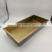 Bathroom Accessories Wall Mounted Recessed Stainless Steel Double Brushed Gold Black Shower Niche Metal Shelves thumbnail-3