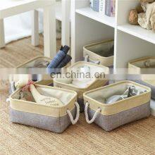 2022 Clothes Organizer Custom Organizer Storage Box Foldable Linen Packaging Boxes With Hemp Rope Box Packaging for Household