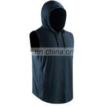 Men's Sleeveless Hoodies Custom Cotton Drawstring Blue Tie Dye Sleeveless Pullover Hoody thumbnail-5