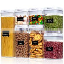 Custom Labels Air Tight Stackable 7pieces Food Storage Boxes Bins Kitchen Airtight Plastic Food Storage Containers Set With Lid thumbnail-2