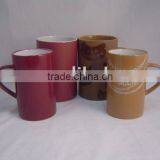 ceramic cylindrical coffee mug/cup with various colors