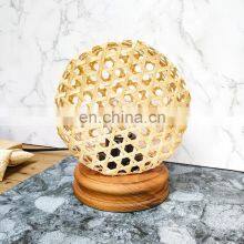 Trendy Round Shaped Bamboo Table Lamp - Desk Lamp, Woven Wicker Lamp Shade Vietnam Manufacturer thumbnail-2