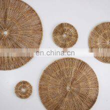 Hot Sale Seagrass Set of 5 Wall Hanging Jute Basket | Round Handwoven Southwestern Decorative Wall Accents Wholesale thumbnail-3
