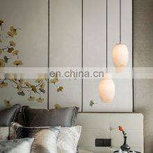 Modern Simple Hanging Lamp Kitchen Island Dining Table Alabaster Chandeliers for Restaurant thumbnail-4