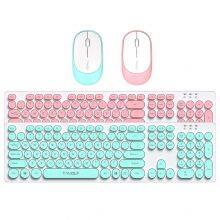Colorful Fashion TF770 Wireless Keyboard and Mouse Combo Mini 2.4ghz Ergonomic Gaming Keyboard Mouse Combos for PC