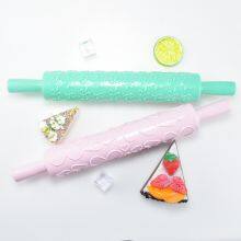 Plastic Pattern Cookie Rolling Pin Multi-functional Home DIY Cake Fondant Decorating Embossed Baking Tool thumbnail-3