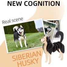 Custom DIY STEM Toys Games 3D Assembly Paper Puzzles Laser Cut Animal Husky Model Jigsaw Kids Gifts Home Ornament thumbnail-2