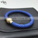 New Design Men Stingray Leather Bracelet High Quality Magnetic Bangle With Wholesale Prices thumbnail-3