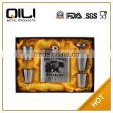 6oz Wholesale Stainless Steel Hip Flask Gift Set for Christmas