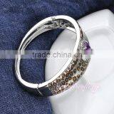 Purple Crystal 18k Gold Plus Size Bangle Jewelry Bangle thumbnail-3