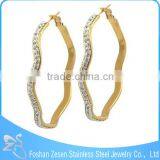 ZS17116 New Charm Gold Plated Fashion Crystal Earring Triangle Shaped Earrings thumbnail-5