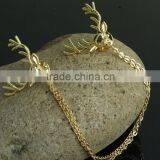 Antler Sweater Chain Clips Cardigan Clips Collar Clips Gold Sweater Guard Brooch thumbnail-5
