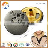 The Fashion Metal Spring 4parts Engarved Logo Custom Snap Button