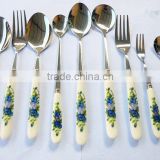 Stainless Steel Fork Spoon Knife With Ceramic Handle