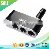 Best selling 12v 24v car cigarette lighter socket 3 way adapter