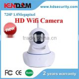 Kendom brand remote control hd wifi ip camera supporting p2p and onvif one touch configuration with panoramic view