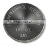 Lir1620 CR1620 Button Cell 3.6 Volt Lir1620 Rechargeable Battery
