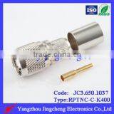 RPTNC Male Thread With Female Pin Crimp for Lmr400 Cable
