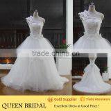 Latest Style One Shoulder Sleeveless Flower Embroidery Beaded Dresses For Wedding thumbnail-1