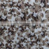 Beige Floral Printed Pure Wool Scarf With Fringe thumbnail-2