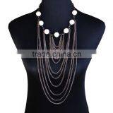 European And American Big Exaggerated Multilayer Gun Black Alloy Key Chain Long Necklace thumbnail-6