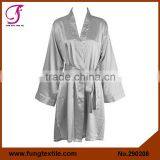 290208 New Style Short Plain Silk Robe thumbnail-1
