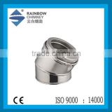 CE double wall stainless steel 30 degree elbow chimney pipe bend