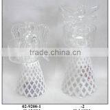 Hand Painted Glass Angel Candle Holder With LED Light thumbnail-1