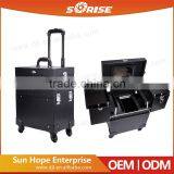 Wholesale Plastic PVC Travel Cosmetic Bag Light Trolley Makeup Case With External Wheel thumbnail-1