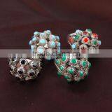 Round Shape Alloy With Resin Beads Ring Set thumbnail-4