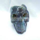 Hand Carved Natural Amethyst Crystal Geode Crystal Skull for Sale thumbnail-2